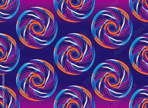 Seamless abstract vector illustration with a vintage black spiral circle ornament style wallpaper design