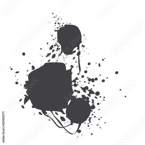 Messy ink splash pattern with scattered dots and drips, suitable for grunge textures, posters, or abstract artwork