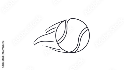 Dynamic Tennis Ball Icon Speedy Sports Graphic for Active Concepts