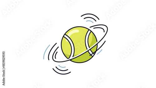Dynamic Sports Ball Illustration with Motion Swirls