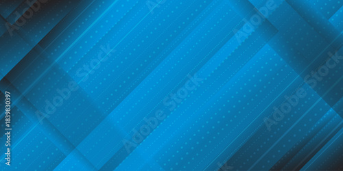 Abstract technology concept dark blue stripes geometric overlapping background. Bright navy blue dynamic abstract vector background with diagonal dot lines. Blue background.