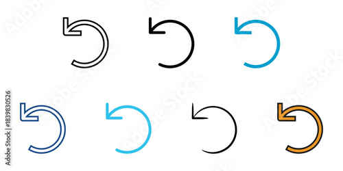 Redo icon set multiple style vector collection. Editable Stroke 
