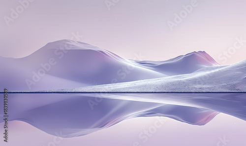 Serene Mountain Reflection in Pastel Hues