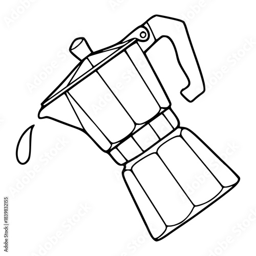 outline illustration of a stovetop coffee pot (Moka express)