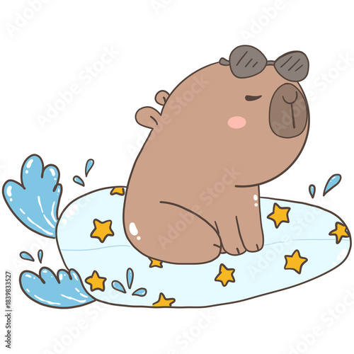 Kawaii Capibara Beach Summer