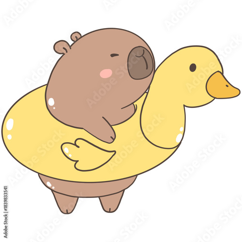 Kawaii Capibara Beach Summer