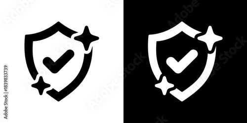 Shield Icon Flat Style Vector Illustration