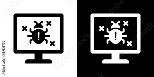 Virus Icon Flat Style Vector Illustration