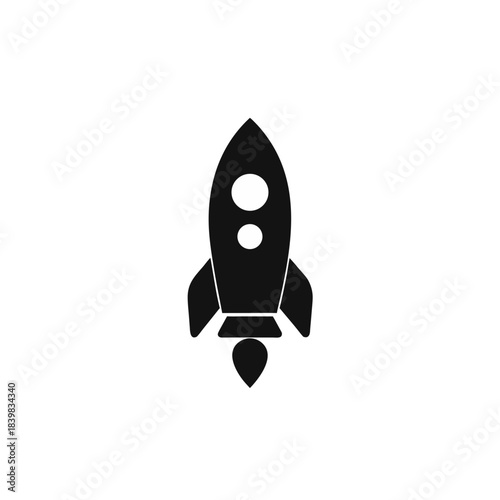 Rocket ship silhouette vector transparent background
