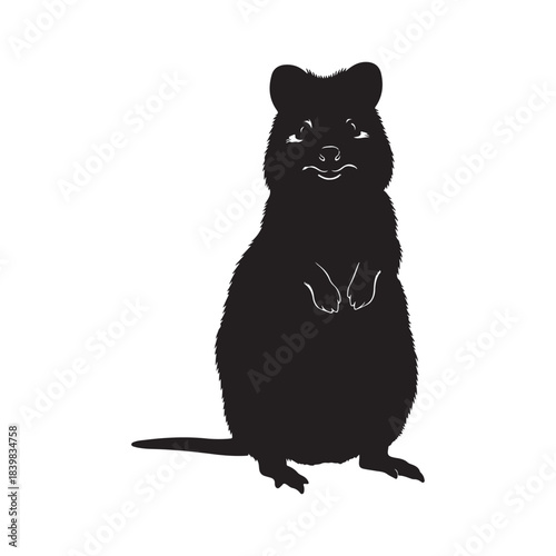 Wandering Midnight Sentinel: A Small Bear Silhouette Watches Quiet Forest Shadows with Curious Patience