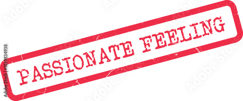 Vibrant red passionate feeling stamp conveying strong human emotions and heartfelt sentiments