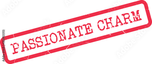 Passionate Charm vintage red rubber stamp with distressed texture for alluring heartfelt messages