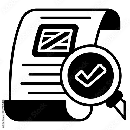 Document inspection black fill icon style