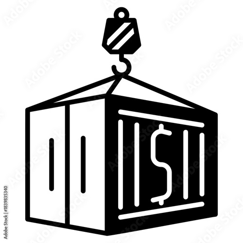 Import Duty black fill icon style