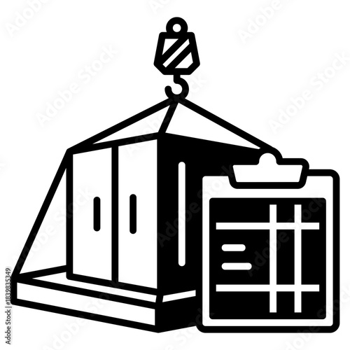 Import permit black fill icon style