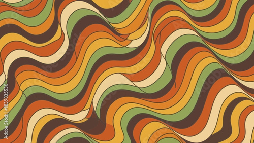Retro Swirls of Color: A mesmerizing retro-inspired pattern of flowing, curved lines in a palette of warm, earthy tones, perfect for adding a touch of vintage flair to any design.
