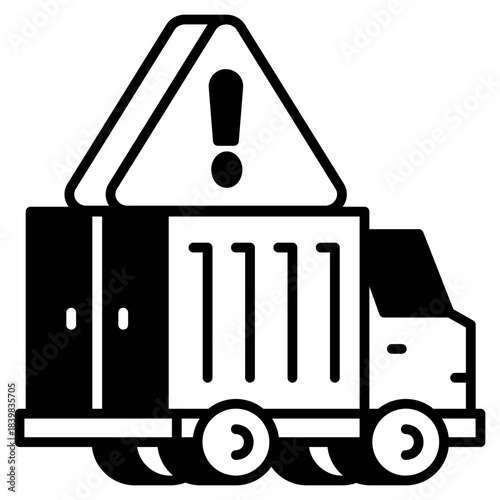 Hazardous Goods Delivery black fill icon