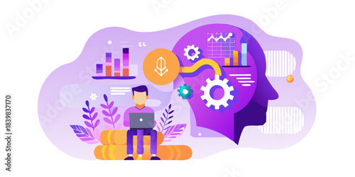 Creative thinking and problem solving a person working and mental processes