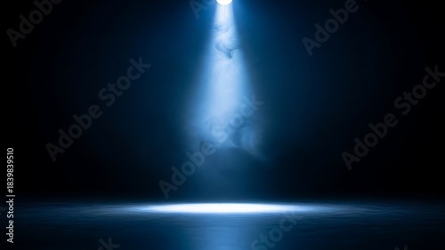 Theatrical Spotlight Creating Mystical Circle of Light