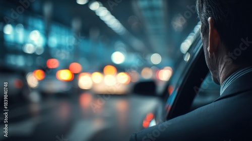 Night city businessman