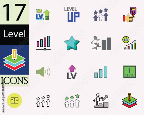 Modern Level Indicator Badge Vector