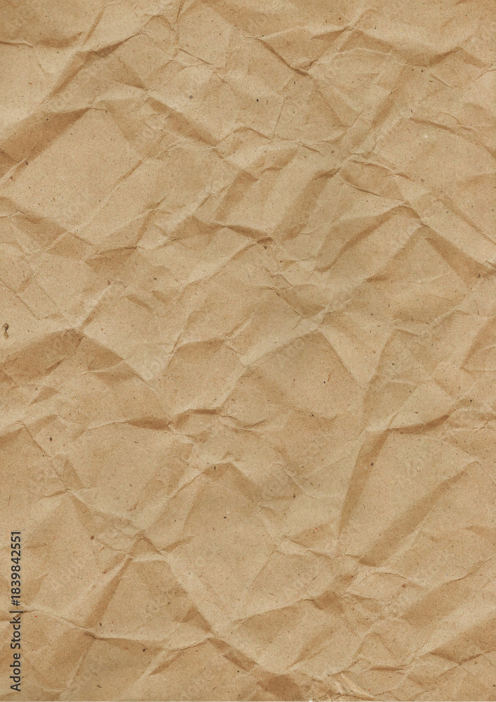 Fototapeta premium crumpled wrinkled brown paper texture pattern background wallpaper