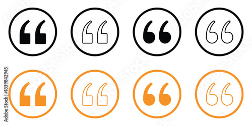 Quotation Mark Vector Collection – Right Quote, Single and Double Quotes, Minimal UI/UX Icons.