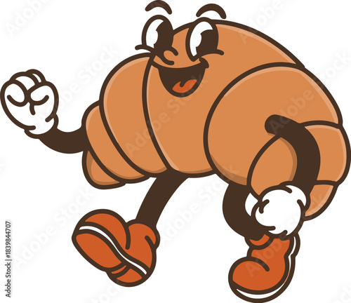 mascot croissant vector logo cartoon