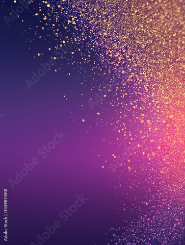 Glittering Ambiance: Abstract background with sparkling glitter. The elegant combination of purple and gold glitter with soft gradient colors provides a visual feast.