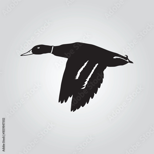 flying Duck Hunting vector design silhouette modern logo Decal