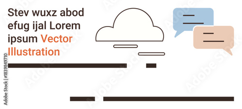 Communication networks, cloud technology, collaboration, idea sharing, conversation, technology integration. Image shows a cloud graphic with speech bubbles. Communication networks and cloud