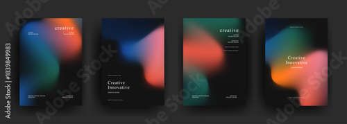 abstract gradient background template. trendy Minimalist style posters with dark concept. Modern wallpaper design for social media, brochure, flyer, banner