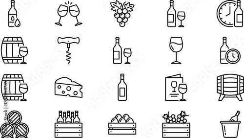 Ultimate Mega Business, Health, Global, Safety, and Food Line Icons Vector Set, Covering Medicine, Wine, Growth Strategy, Insurance, and Customer Feedback Symbols.