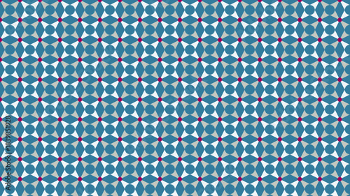 Teal, White, and Pink Geometric Pattern with Diamonds Keywords: geometric, pattern, teal, white