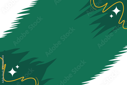 Green Abstract Background with Decorative Brush Edges and Golden Lines. Ideal for holiday themes, invitations, posters, banners, and modern graphic design layouts.