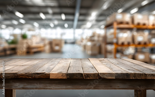Minimal Wooden Tabletop Display with Blurred Background Perfect for Product Photography and Marketing, empty wooden table