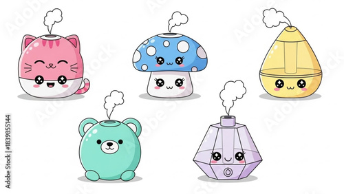 Cute Kawaii Air Freshener Clipart Set – Pastel Home Scent Icons