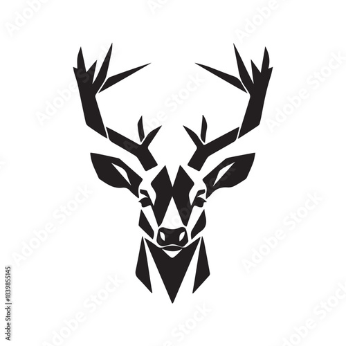 Geometric Deer Head Vector Logo Design