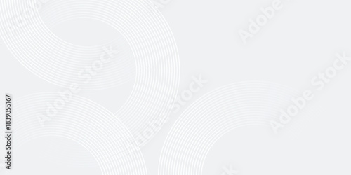 Abstract white glowing geometric lines on gray background. Modern shiny blue circle lines pattern. vector eps10