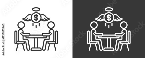 Angel Investor Icon Set Vector Collection Isolated In Black And White
