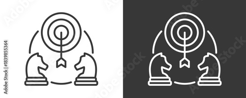 Strategic Plan Icon Set Vector Collection Isolated In Black And White