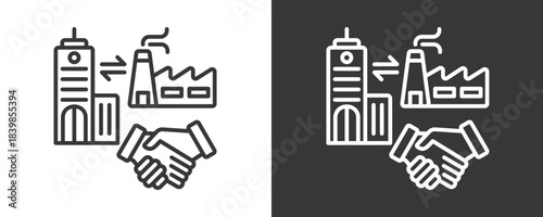 Outsourcing Icon Set Vector Collection Isolated In Black And White