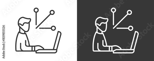 Pivot Icon Set Vector Collection Isolated In Black And White