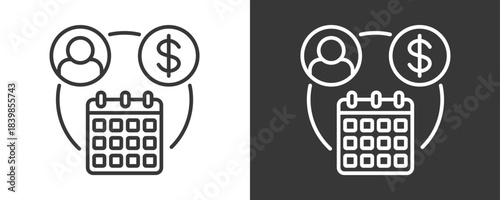Subscription Model Icon Set Vector Collection Isolated In Black And White