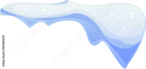 Cartoon winter snow ice cap and snowdrift, snowy window drift. Vector cold isolated border, Christmas holiday rooftop frame with a long pointed frozen shape. Snowcap with layered white and blue frost