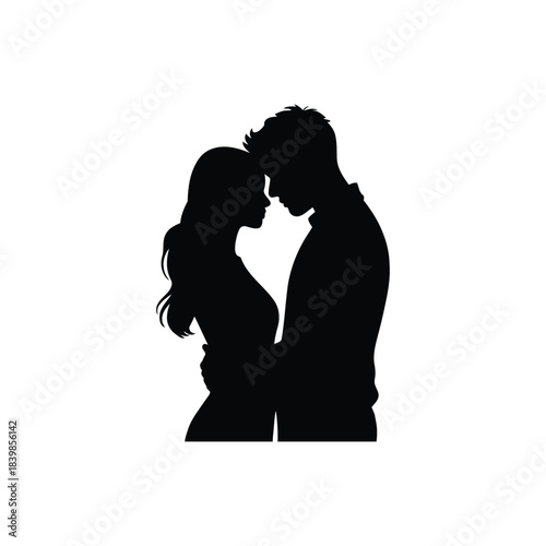 silhouette of a young couple