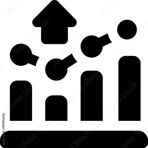 chart glyph icon. Strong and solid vector icon for websites, mobile interfaces, presentations, and visual branding. High quality and easy to edit.