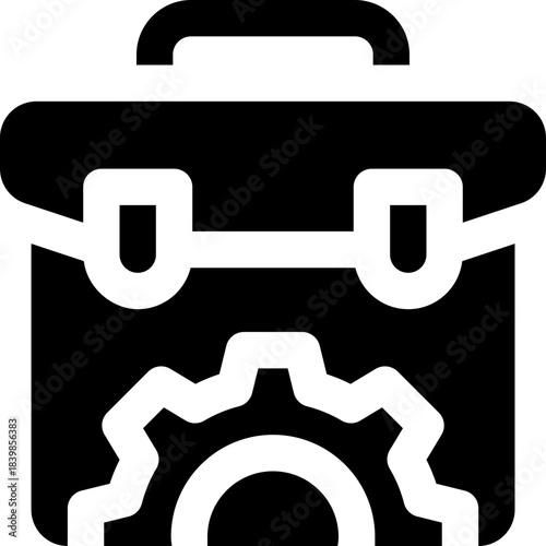 briefcase glyph icon. Strong and solid vector icon for websites, mobile interfaces, presentations, and visual branding. High quality and easy to edit.
