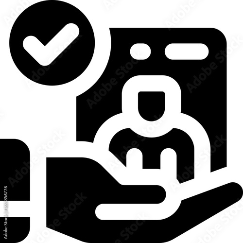 approve glyph icon. Strong and solid vector icon for websites, mobile interfaces, presentations, and visual branding. High quality and easy to edit.