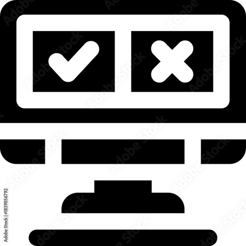 computer glyph icon. Strong and solid vector icon for websites, mobile interfaces, presentations, and visual branding. High quality and easy to edit.